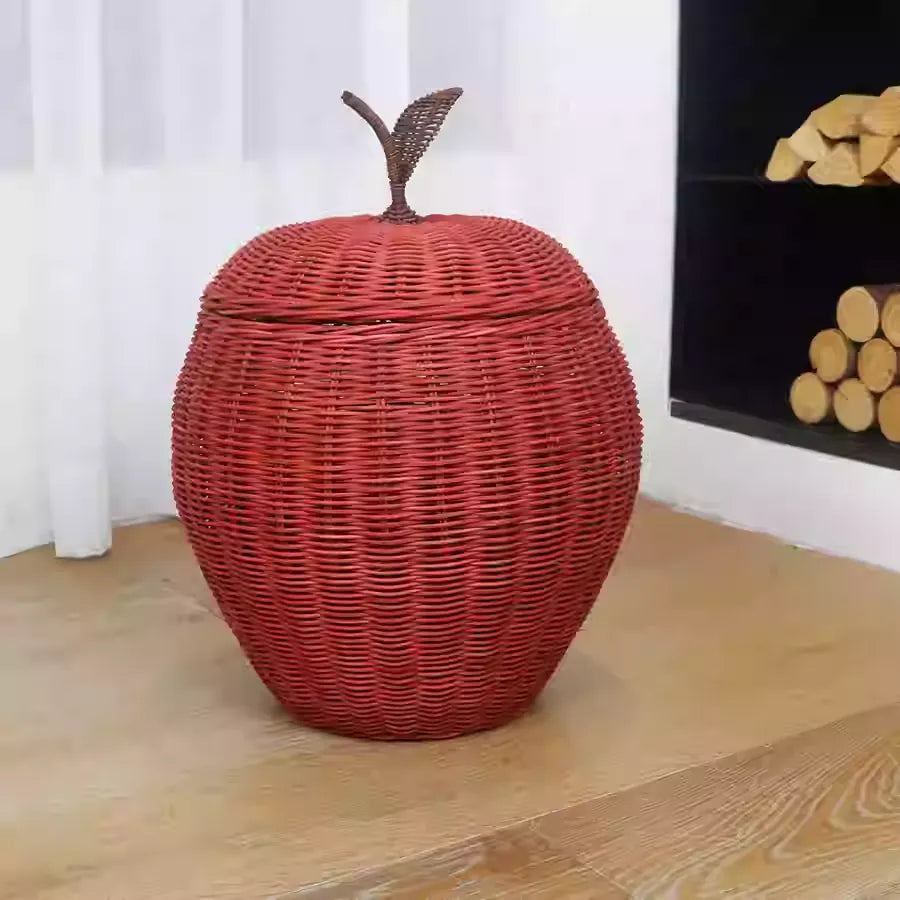 Apple/Pear Shape Handmade Rattan Snack Toy Storage