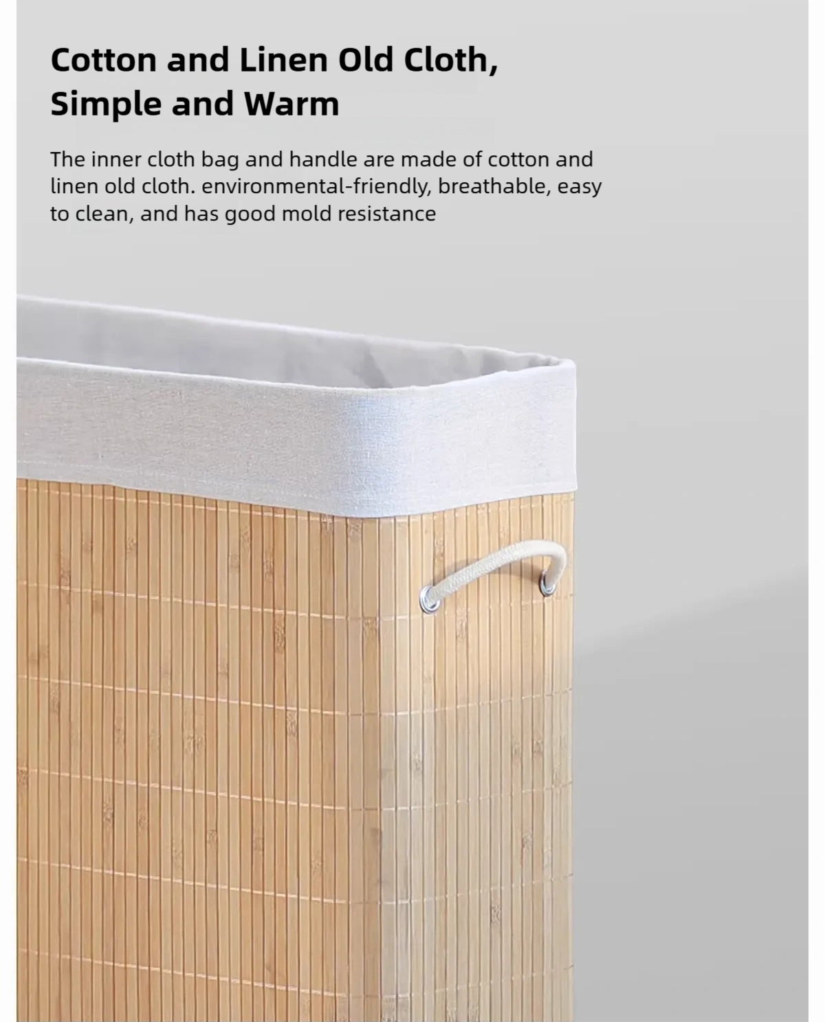 Bamboo Dirty Clothes Yoga Mat Artwork Storage Basket with Wheels