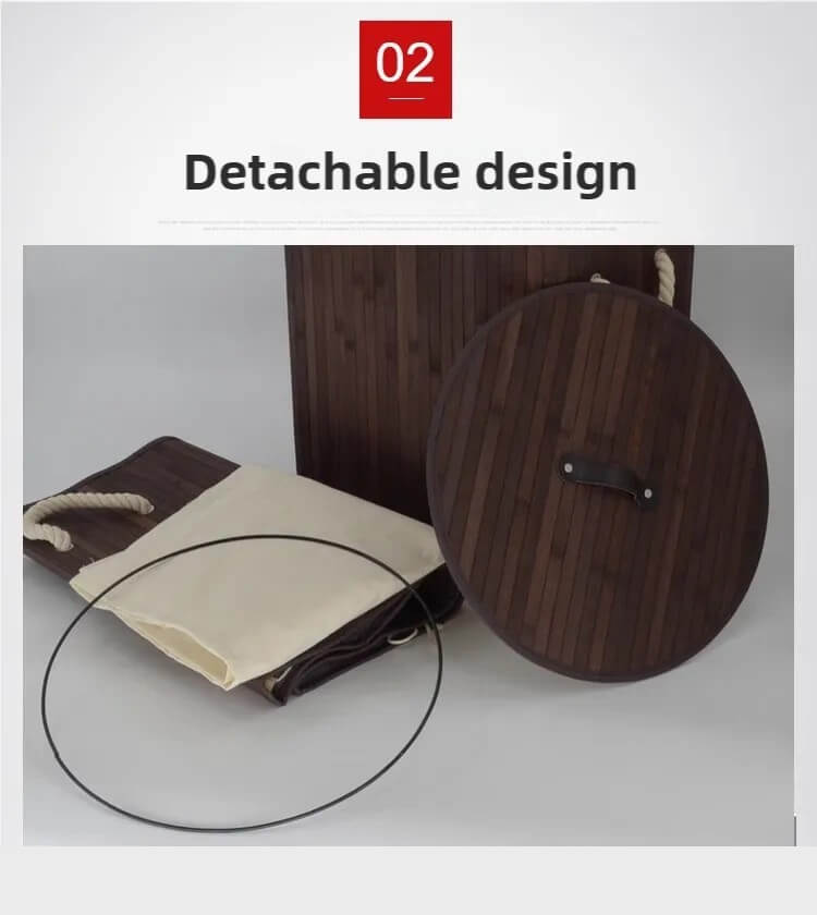 Foldable Bamboo Clothes Storage Basket Toy Storage Box