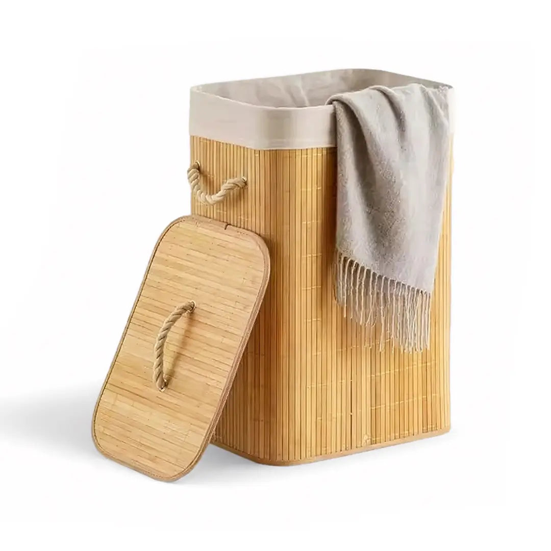 Foldable Bamboo Household Dirty Clothes Storage Basket