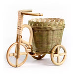 Bamboo Tricycle Fruit Basket Desktop Storage