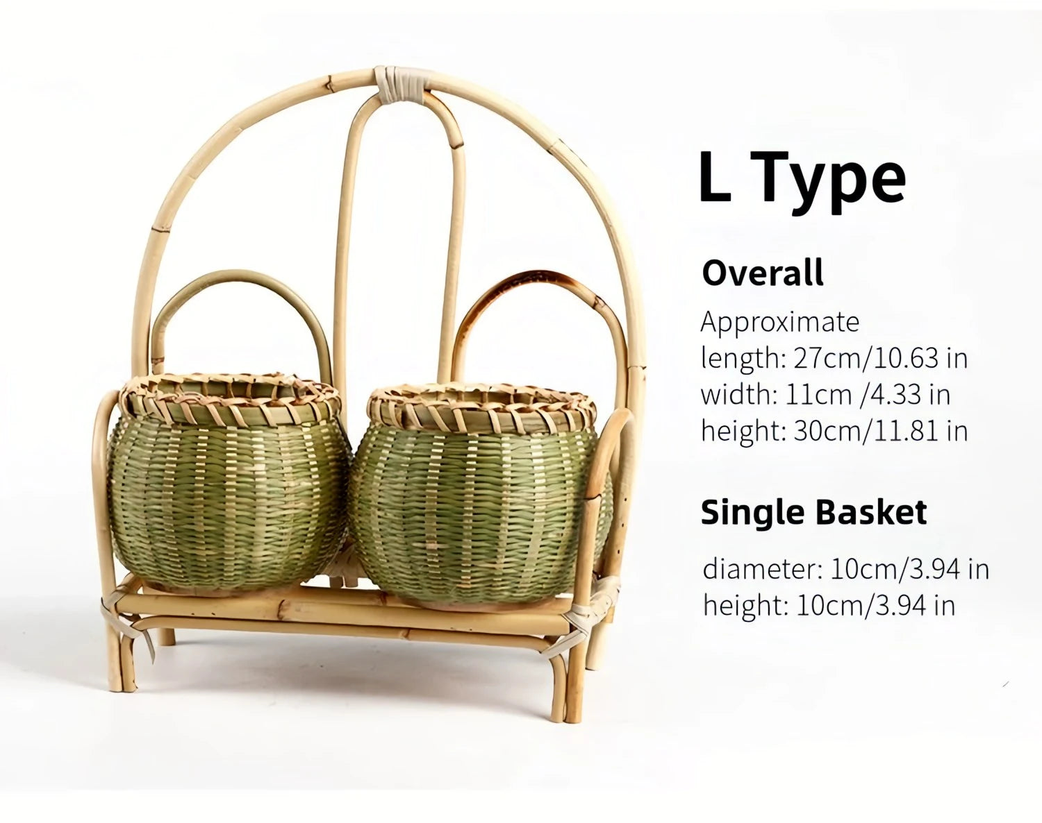 Bamboo Tricycle Fruit Basket Desktop Storage