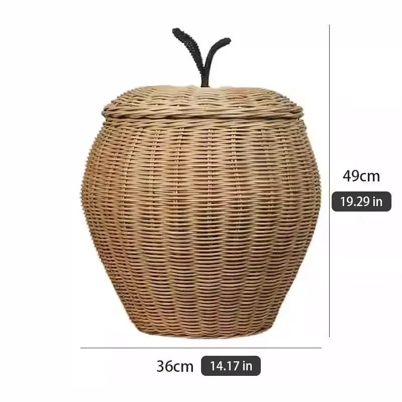 Apple/Pear Shape Handmade Rattan Snack Toy Storage