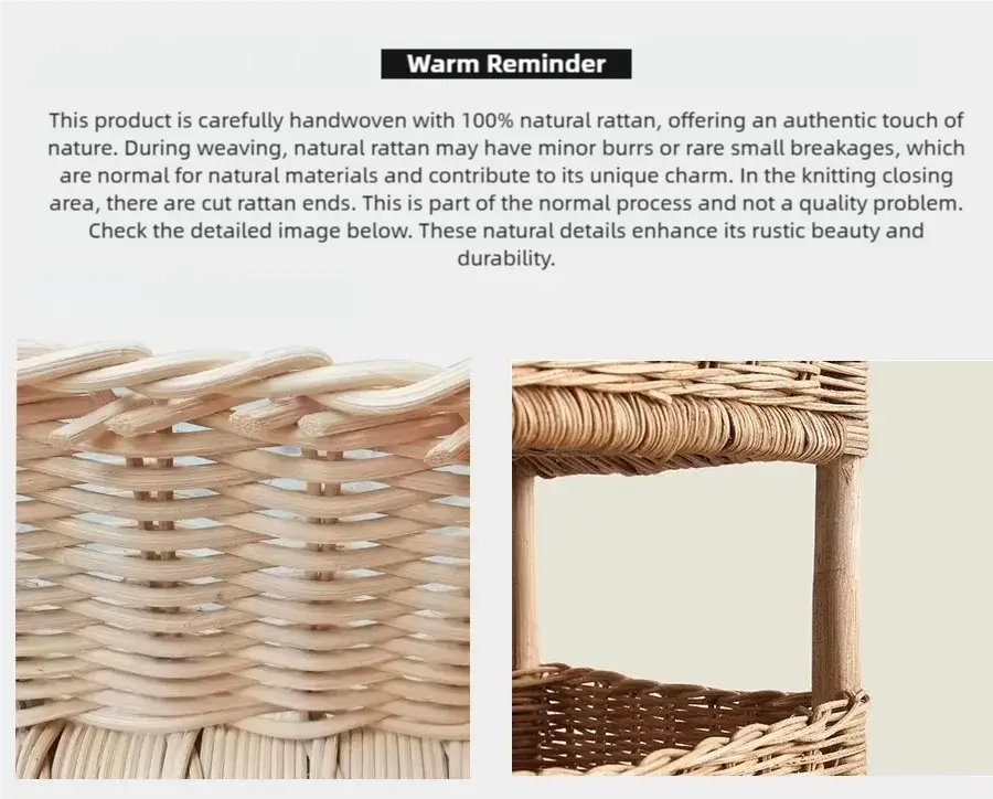 Apple/Pear Shape Handmade Rattan Snack Toy Storage