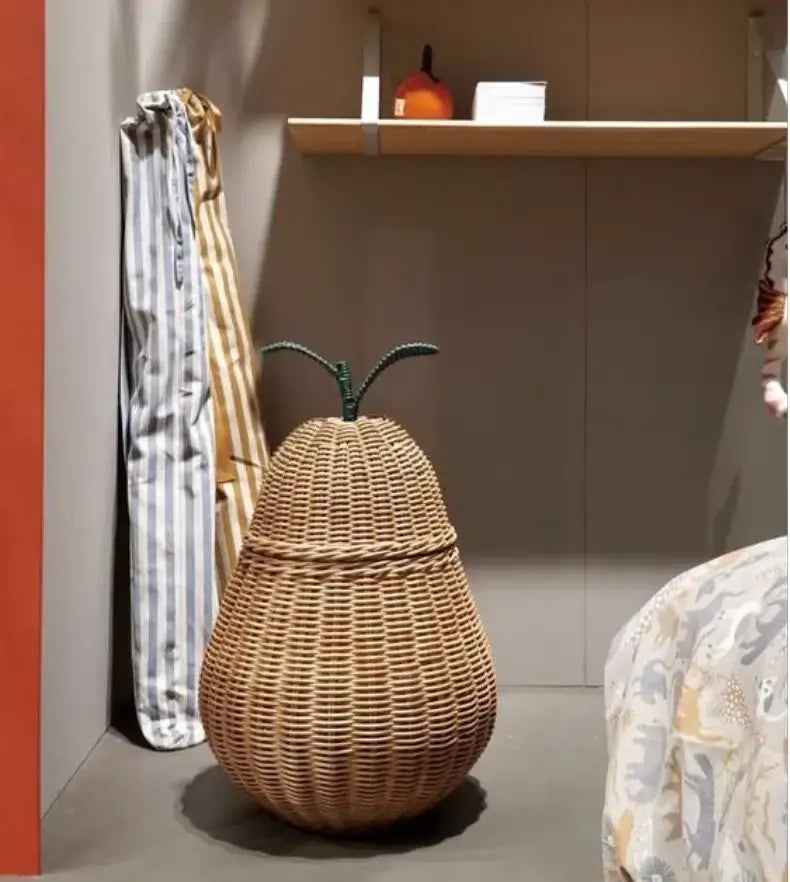 Apple/Pear Shape Handmade Rattan Snack Toy Storage