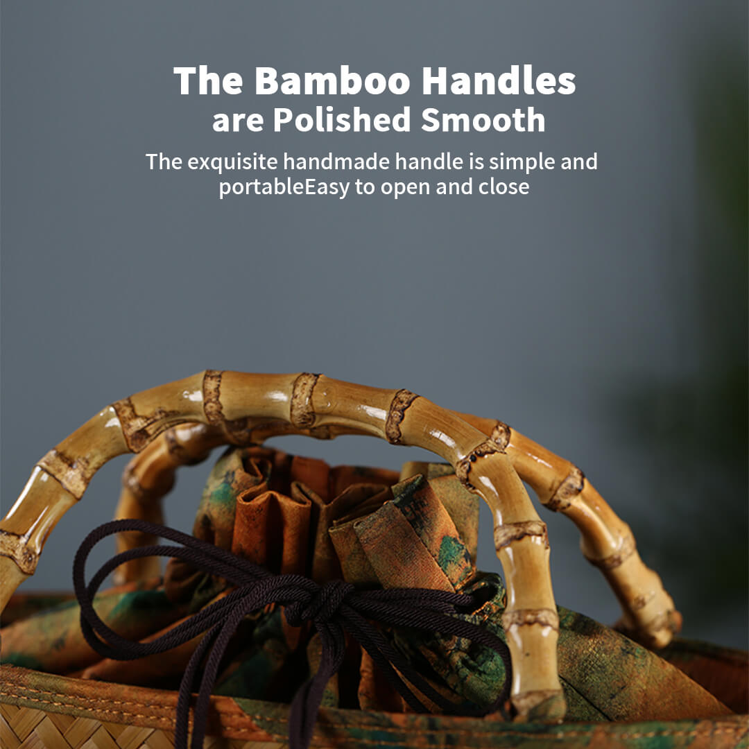 Bamboo Woven Satin Vintage Tote Bag