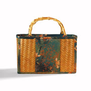 Bamboo Woven Satin Vintage Tote Bag