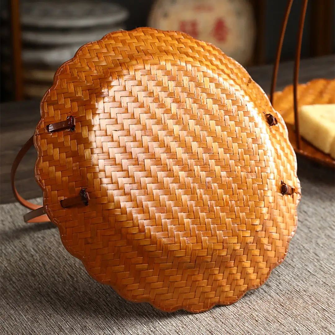 Bamboo Portable Dessert Basket Snack Fruit Tray