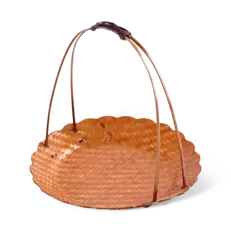 Bamboo Portable Dessert Basket Snack Fruit Tray