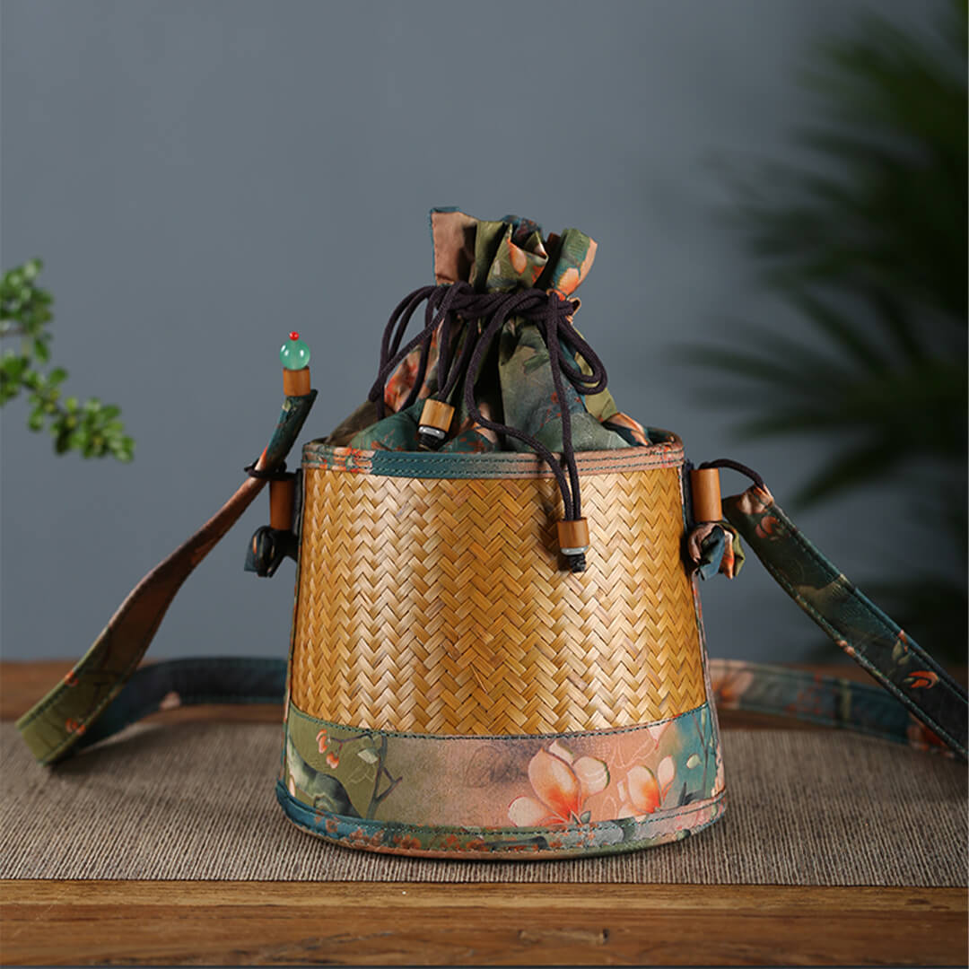 Bamboo Satin Vintage Handbag Satchel