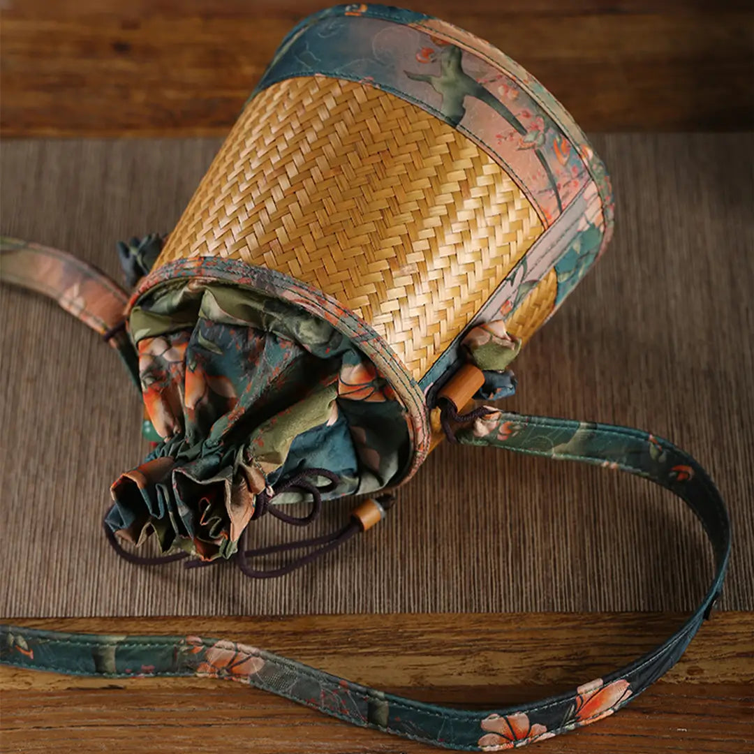 Bamboo Satin Vintage Handbag Satchel