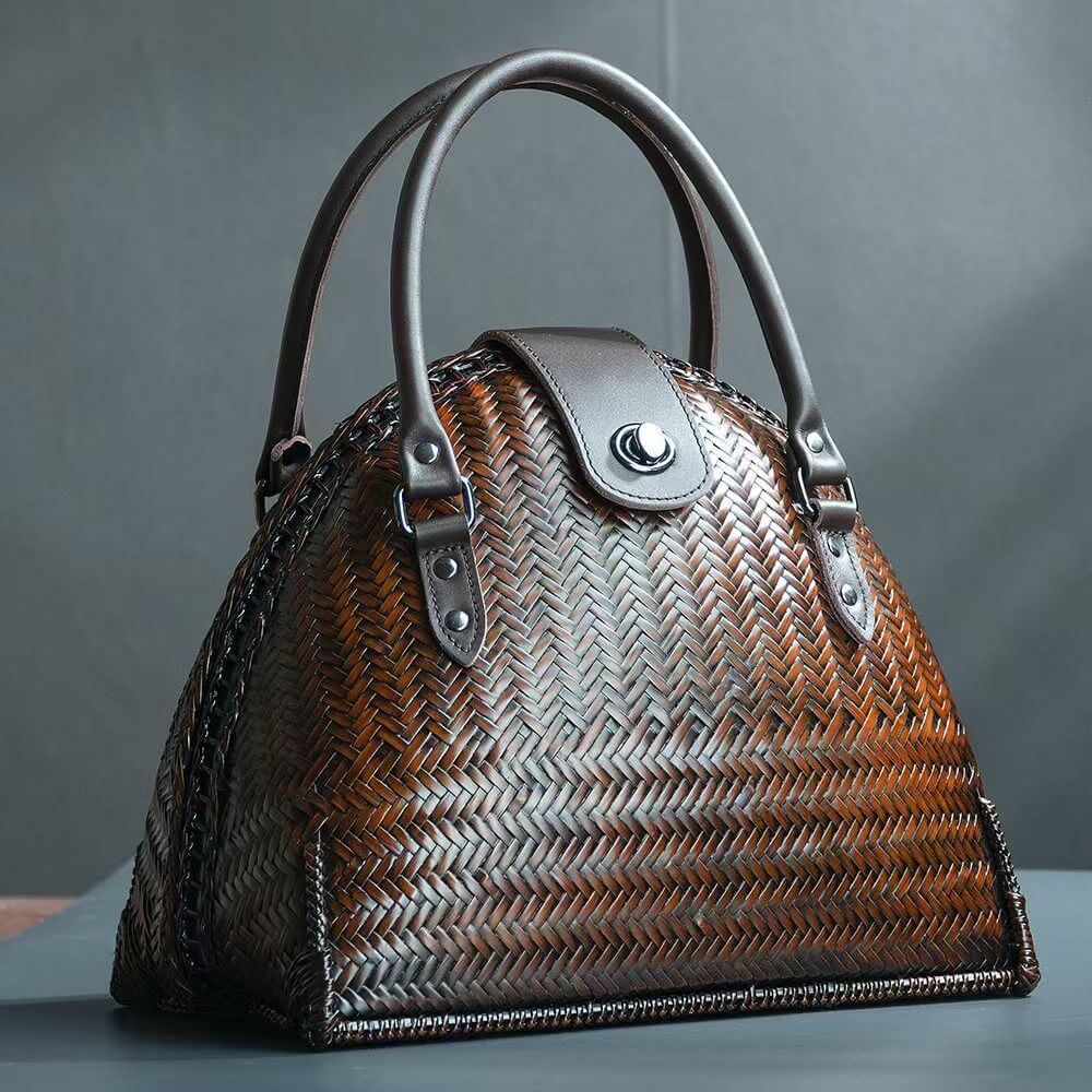 Bamboo Round Shell Bag
