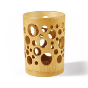 NienBam Creative Hollowed Water Cube Bamboo Round Office Pen Holder