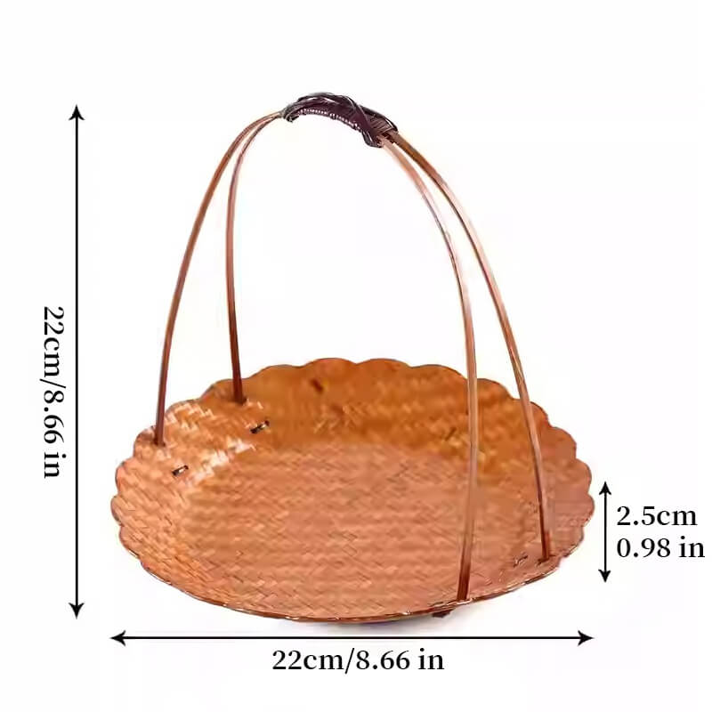 Bamboo Portable Dessert Basket Snack Fruit Tray