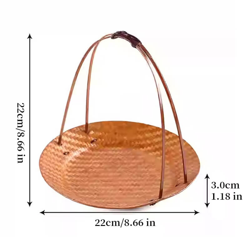 Bamboo Portable Dessert Basket Snack Fruit Tray