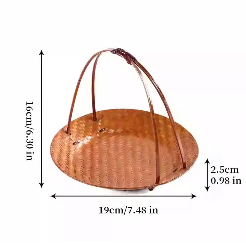 Bamboo Portable Dessert Basket Snack Fruit Tray