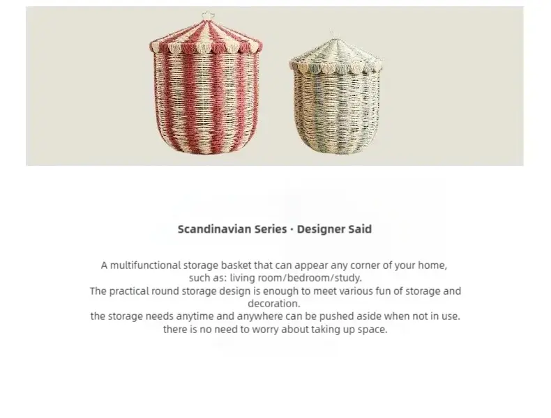 Paper Rope Storage Basket for Toys Snacks & Sundries