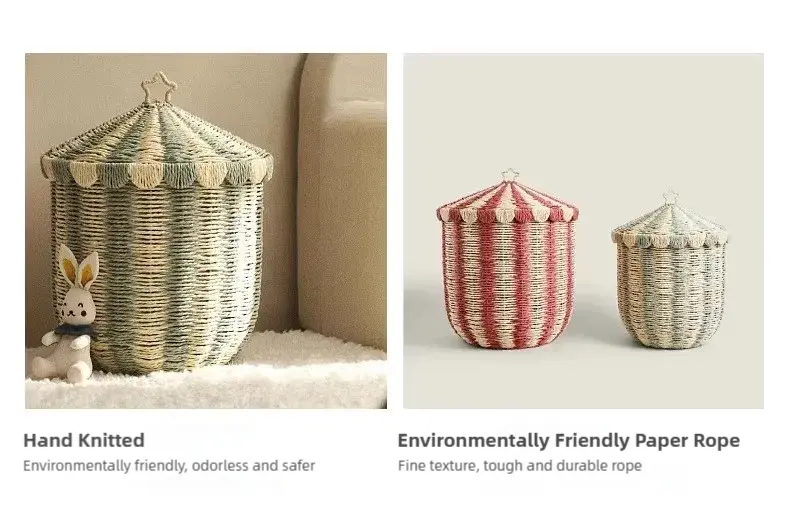 Paper Rope Storage Basket for Toys Snacks & Sundries