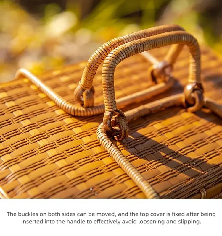 Bamboo Portable Travel Outdoor Tea Set Storage Box