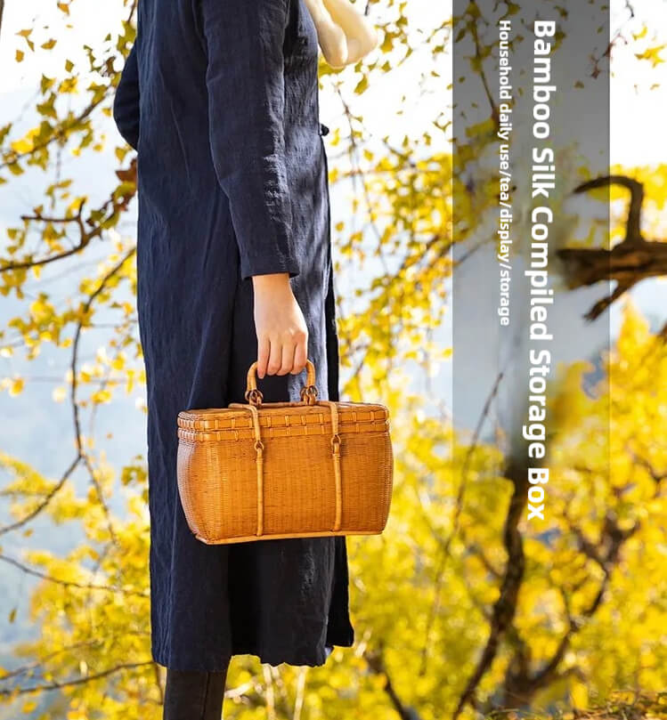 Bamboo Portable Travel Outdoor Tea Set Storage Box