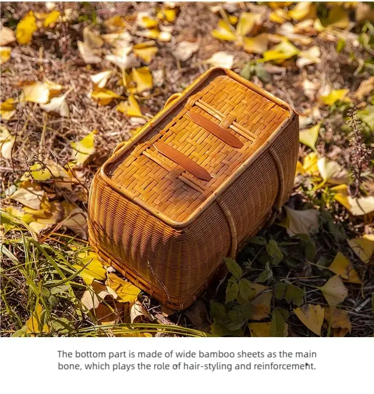 Bamboo Portable Travel Outdoor Tea Set Storage Box