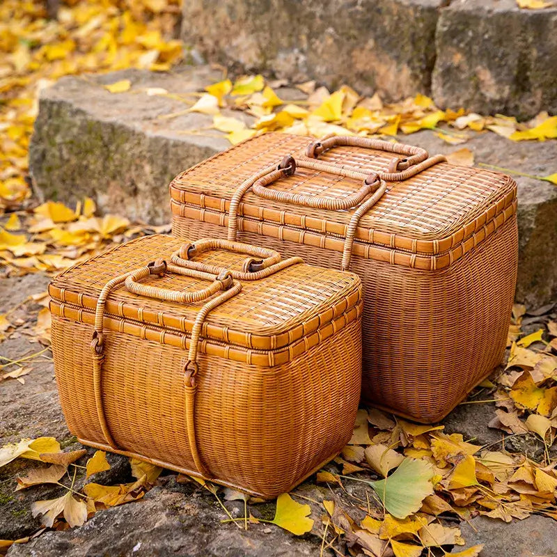 Bamboo Portable Travel Outdoor Tea Set Storage Box