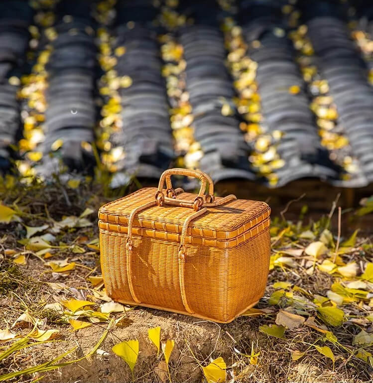 Bamboo Portable Travel Outdoor Tea Set Storage Box
