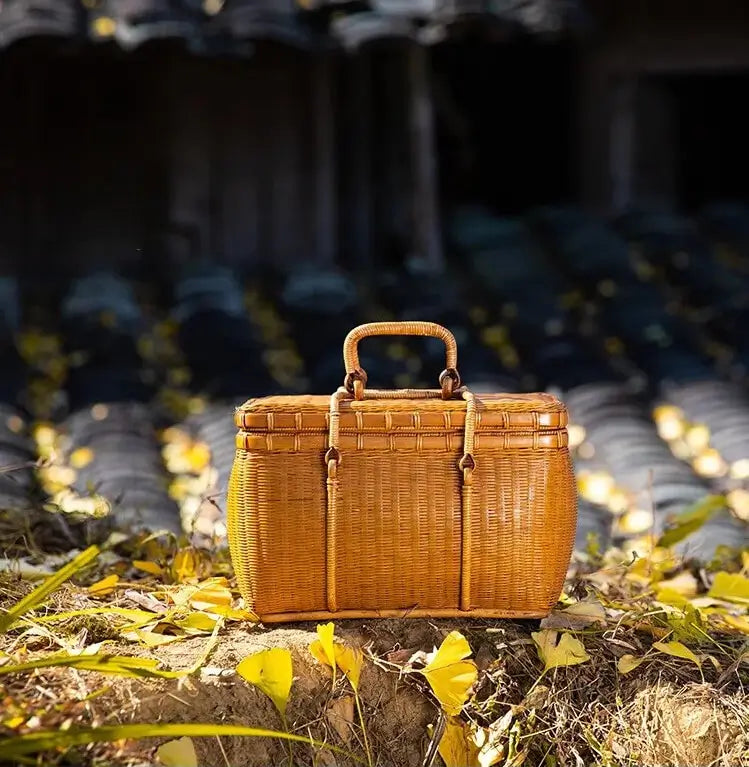 Bamboo Portable Travel Outdoor Tea Set Storage Box