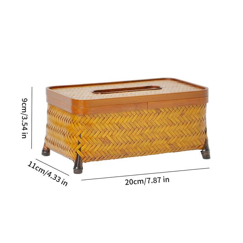 Bamboo Four-Corner Tissue Box