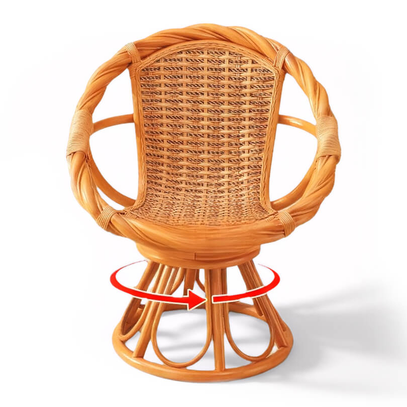 360° Rotating Rattan Chair & Coffee Table