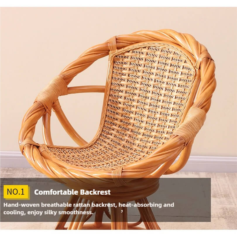 360° Rotating Rattan Chair & Coffee Table
