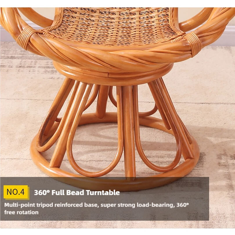 360° Rotating Rattan Chair & Coffee Table