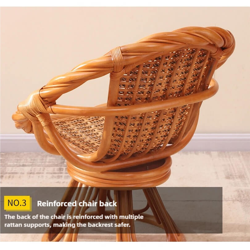 360° Rotating Rattan Chair & Coffee Table