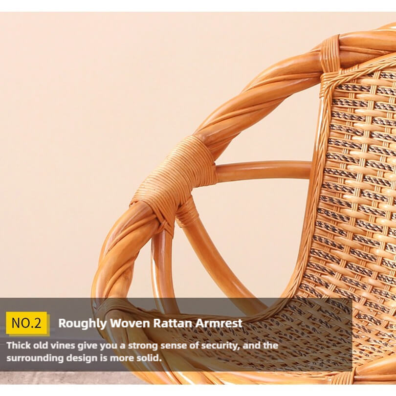 360° Rotating Rattan Chair & Coffee Table