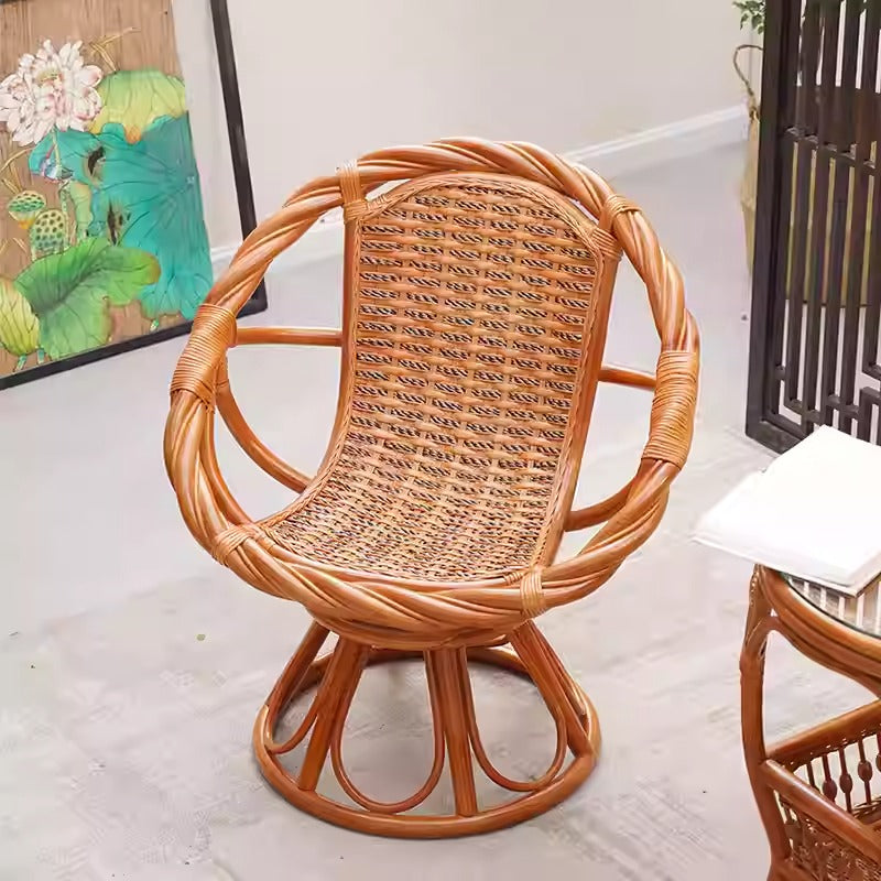 360° Rotating Rattan Chair & Coffee Table