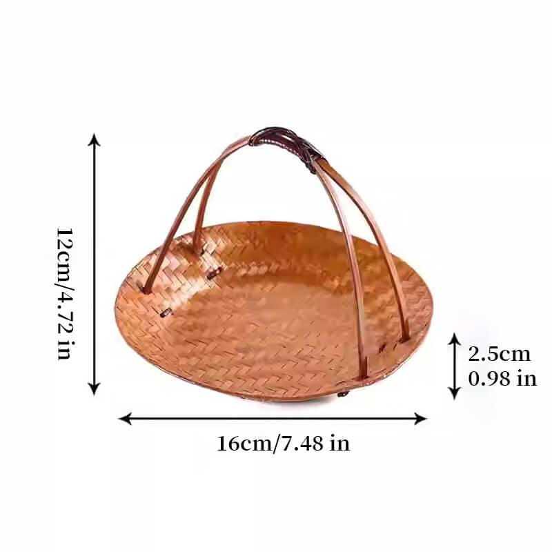 Bamboo Portable Dessert Basket Snack Fruit Tray
