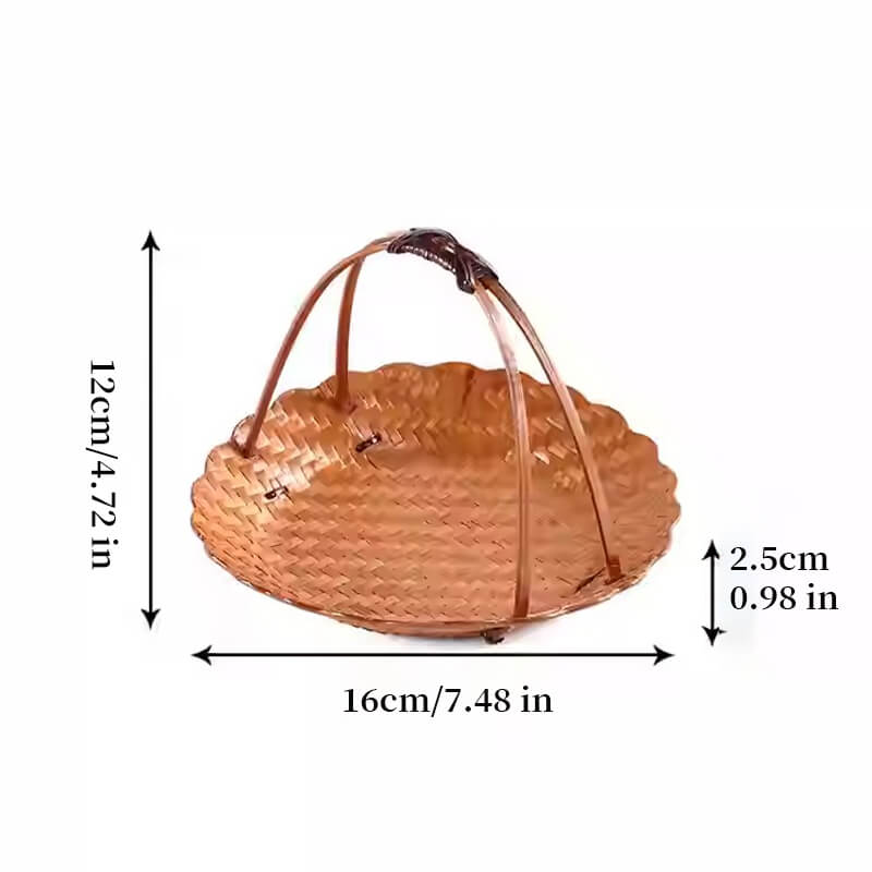 Bamboo Portable Dessert Basket Snack Fruit Tray