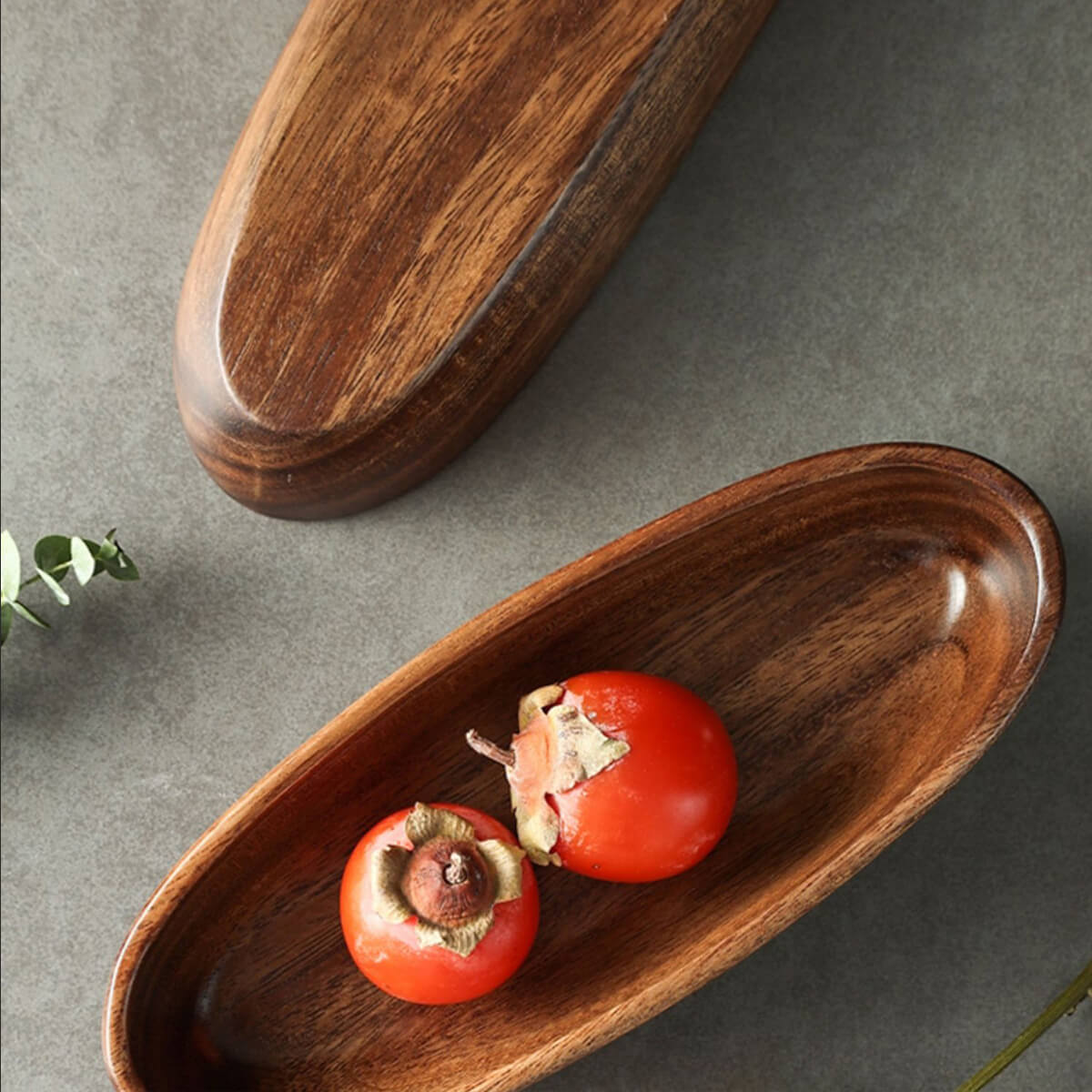 Acacia Wood Boat-Shaped Snack Nut Fruit Bowl
