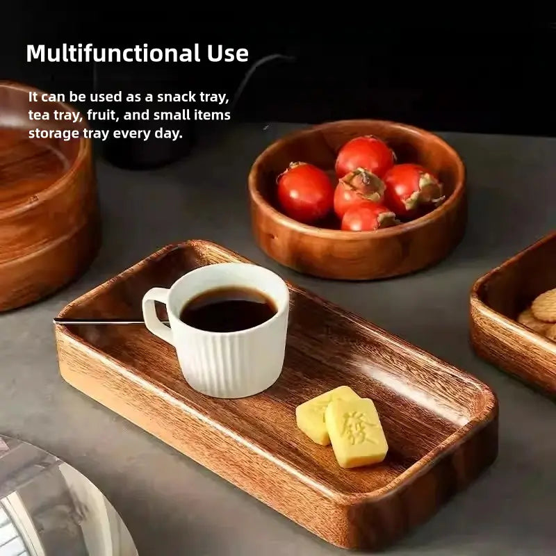 Wooden Snack Fruit Refreshment Storage Tray