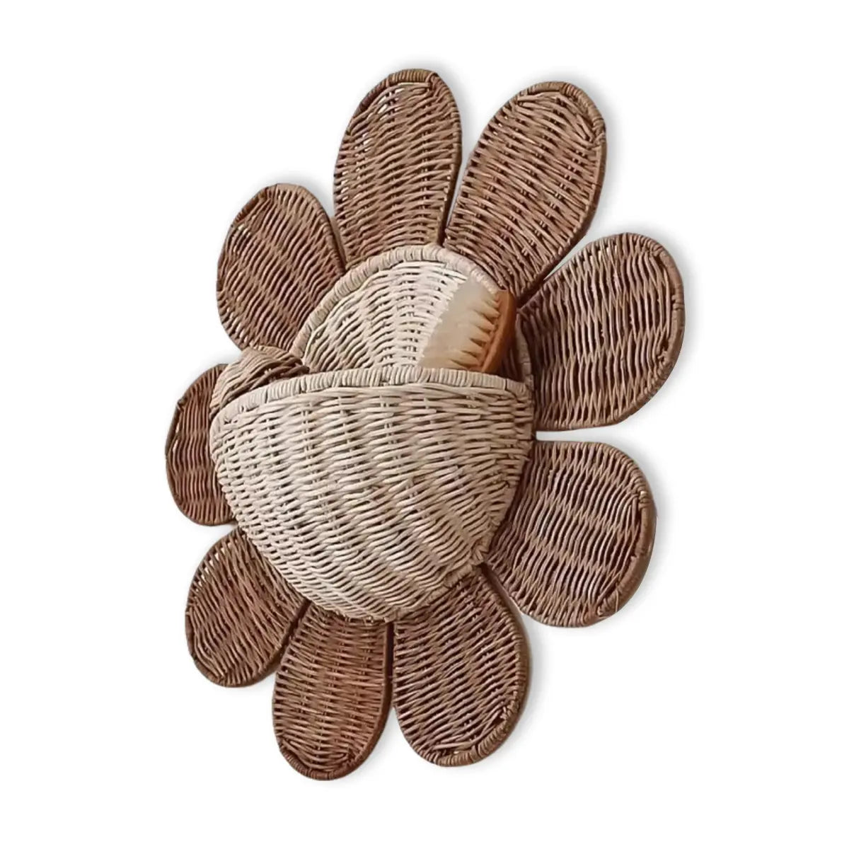 Woven Wall Hanging Basket for Kids Room Sunflower Shape