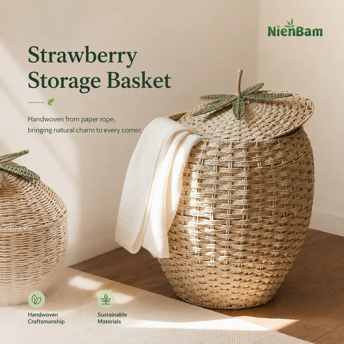 Nature-Inspired Woven Storage Basket Set