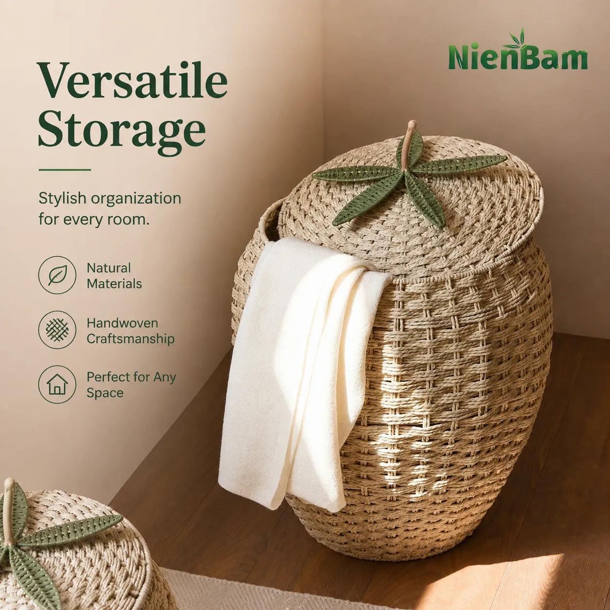 Nature-Inspired Woven Storage Basket Set