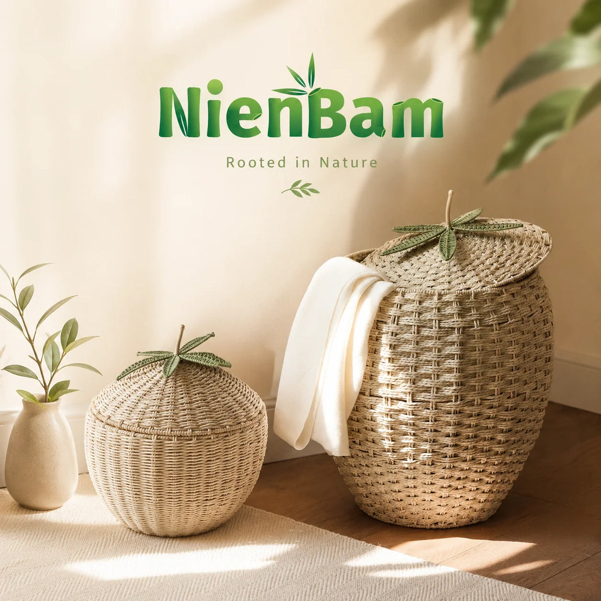 Nature-Inspired Woven Storage Basket Set