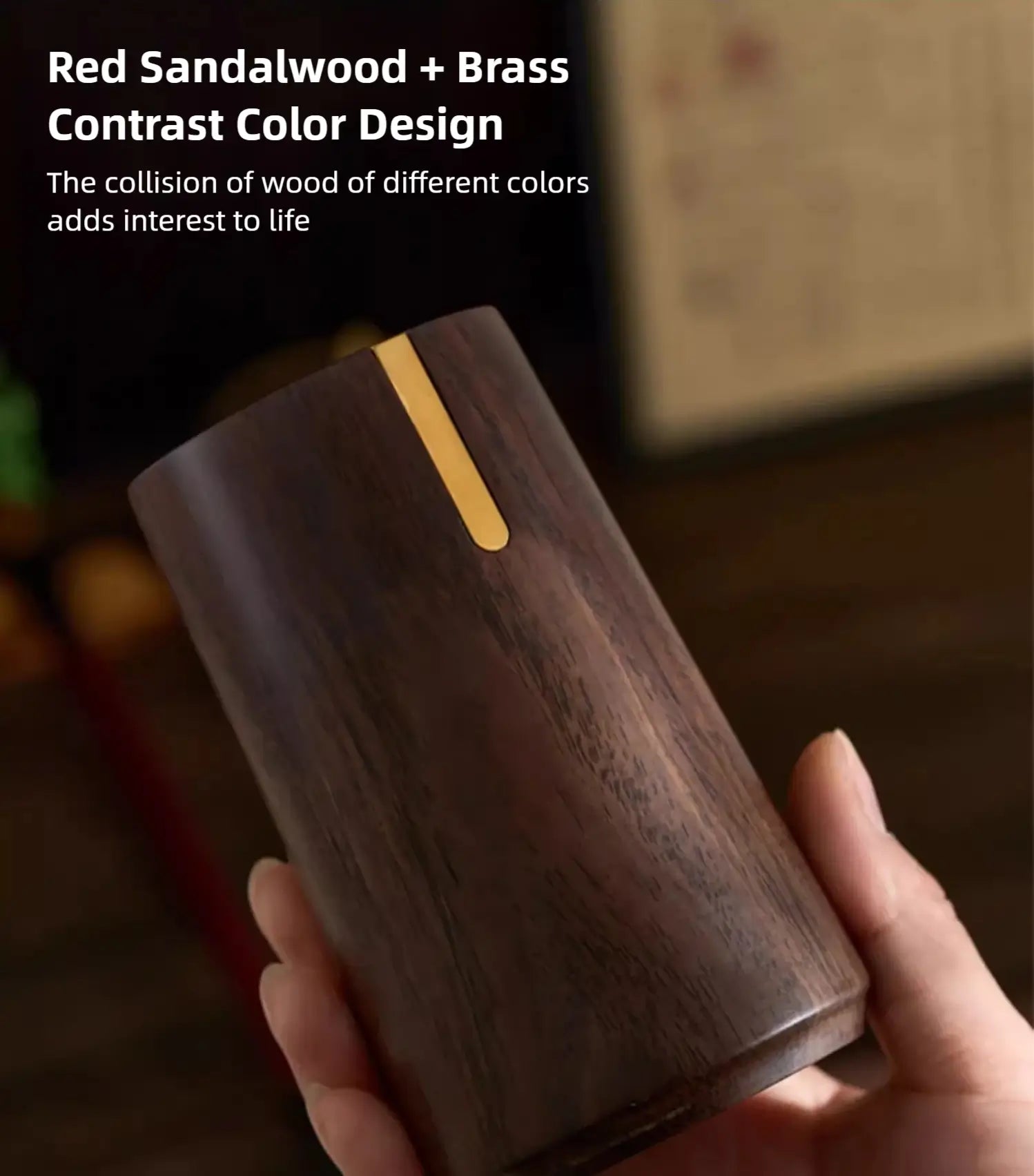 Luxury Red Sandalwood & Brass Pen Caddy - Retro Chinese Art Study Ornament | Premium Stationery Gift