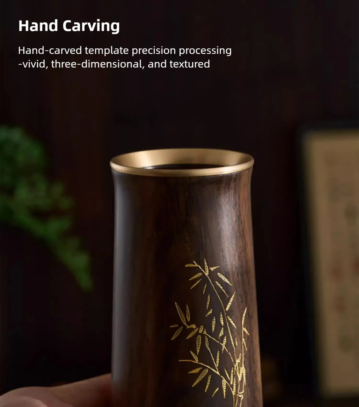 Luxury Red Sandalwood & Brass Pen Caddy - Retro Chinese Art Study Ornament | Premium Stationery Gift