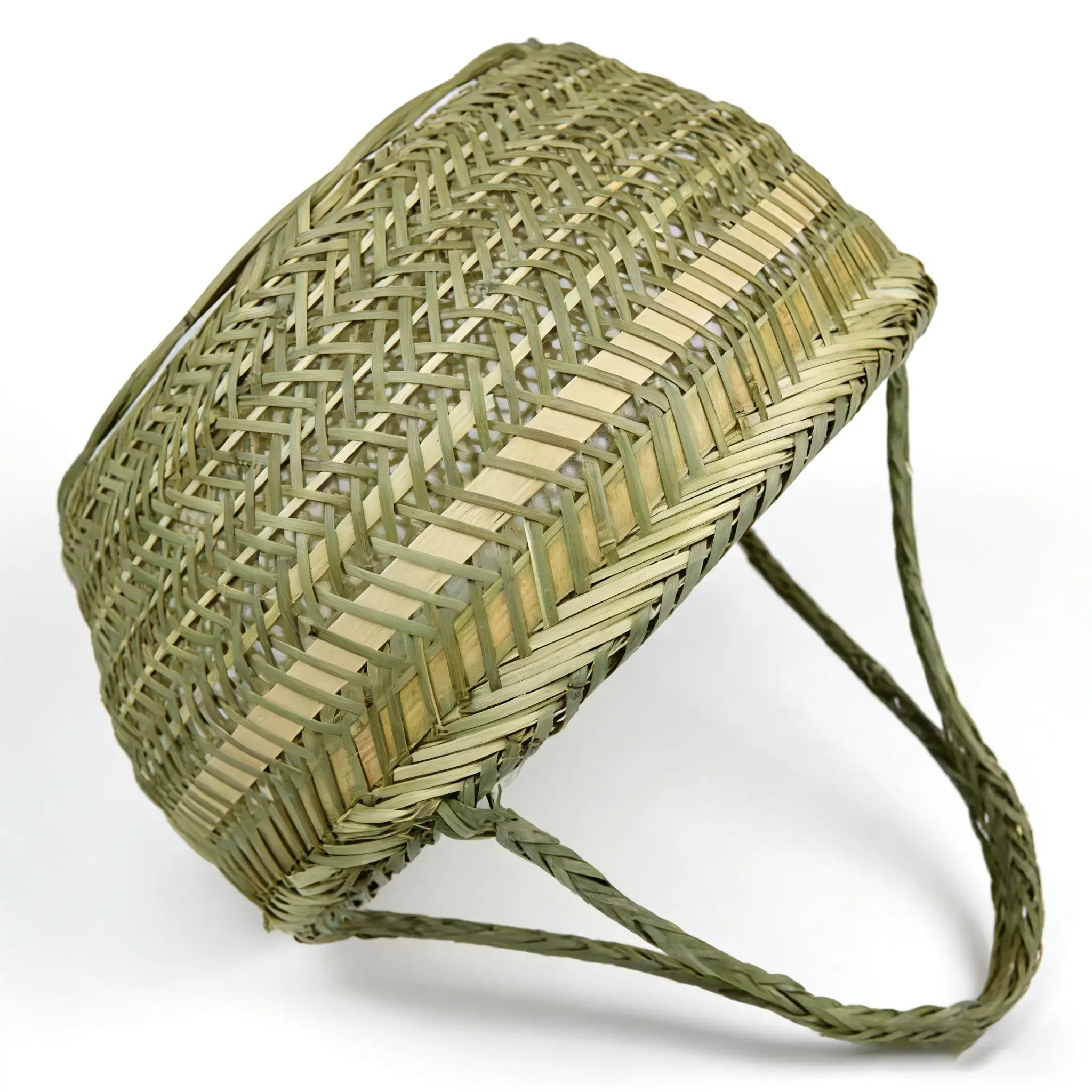 Bamboo Market Basket | Versatile Eco-Friendly Storage Tote for Kitchen & Picnics