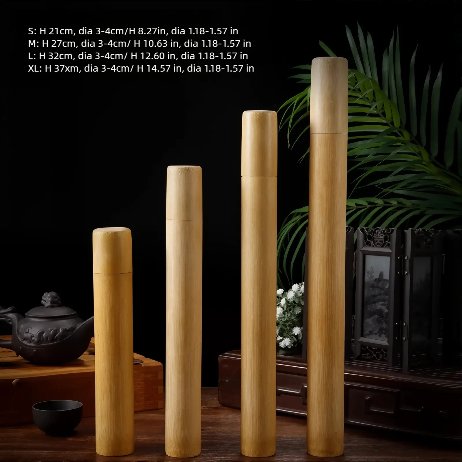 Natural Bamboo Multi-Function Portable Case: For Stationery, Brushes & Artwork
