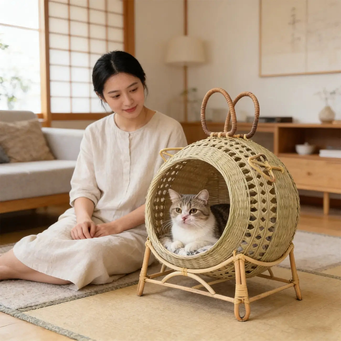 NienBam Eco-Friendly Elevated Pet Cave with Stand & Bonus Gifts