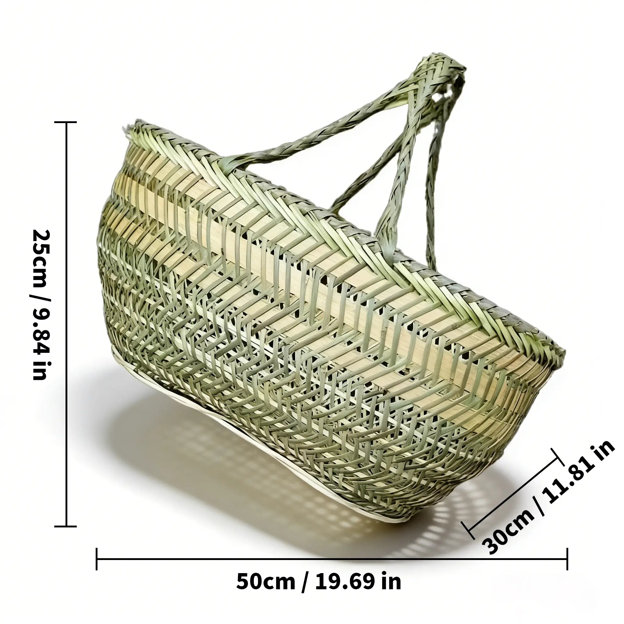 Bamboo Market Basket | Versatile Eco-Friendly Storage Tote for Kitchen & Picnics