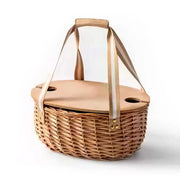 Outdoor Camping Wicker Insulated Basket for Spring Outing